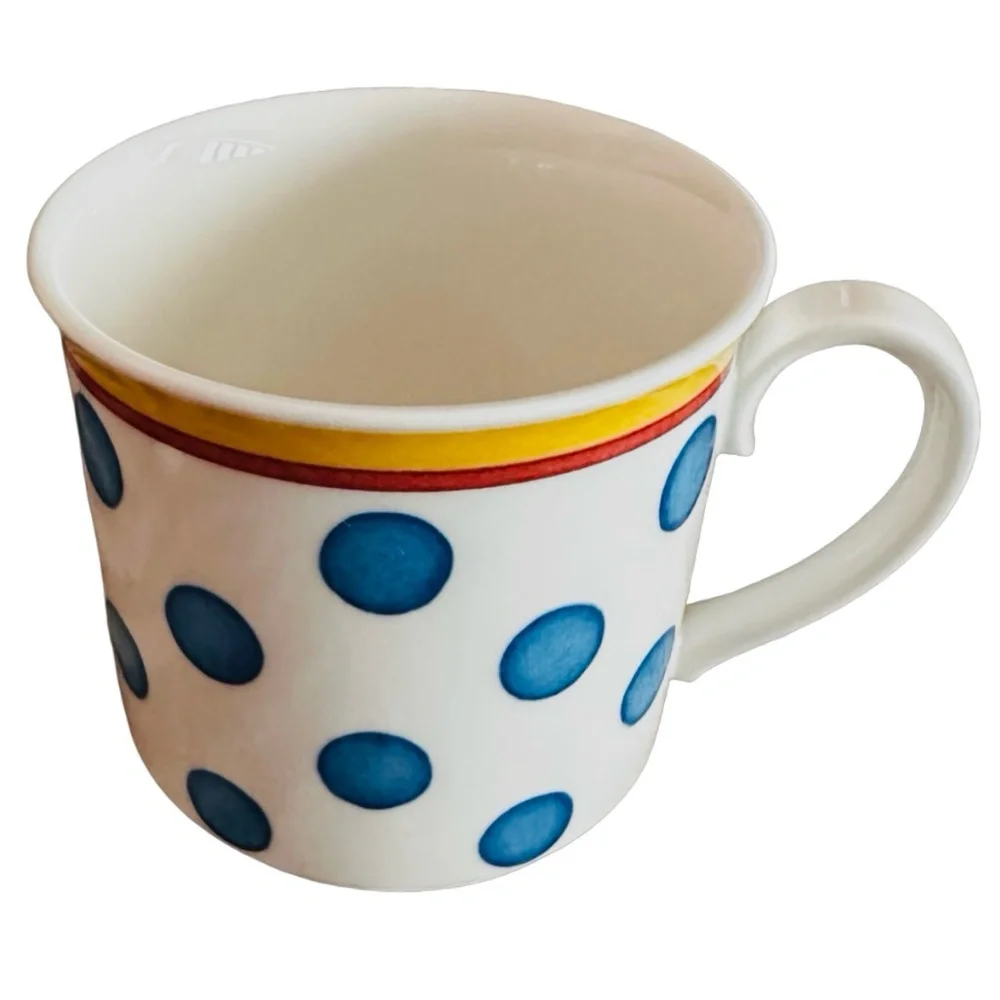 VLLEROY & BOCH Twist Anna Cup & Creamer (lot of 3) Fine China Polka Dots